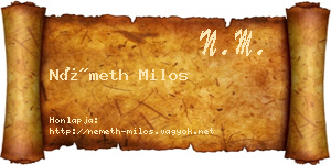 Németh Milos névjegykártya